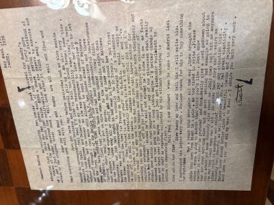 Photograph of a Jan. 31, 1938, letter from Ernest to Hadley