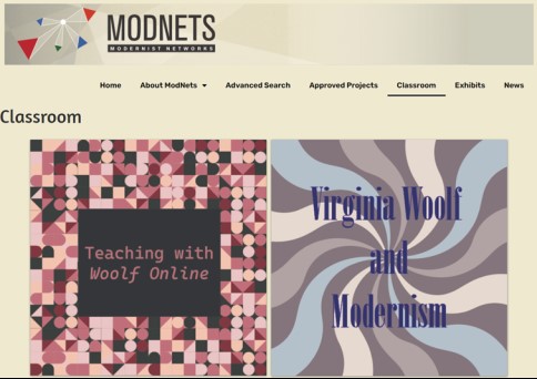 Screenshot of Teaching with Woolf Online