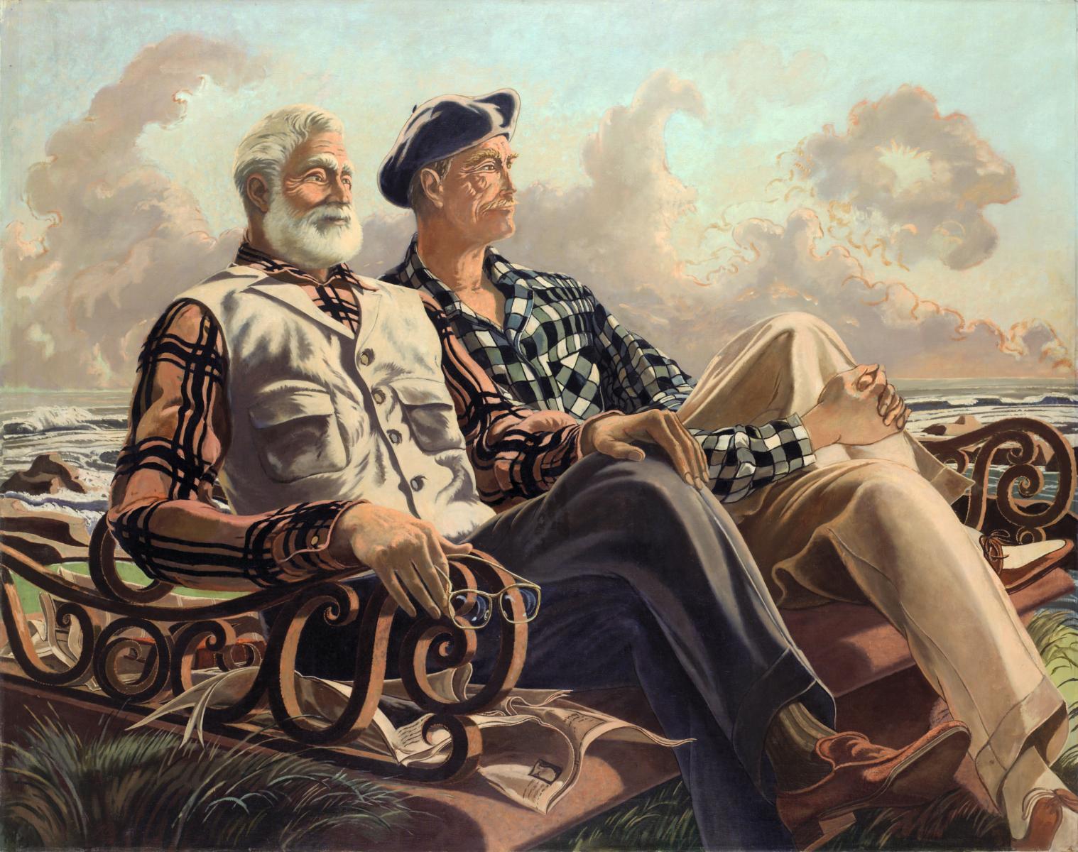 "Conversation Piece, Just Leisure or Hemingway and Duñabeitia," José Maria de Ucelay (1957), courtesy of Museo de Bellas Artes de Bilbao