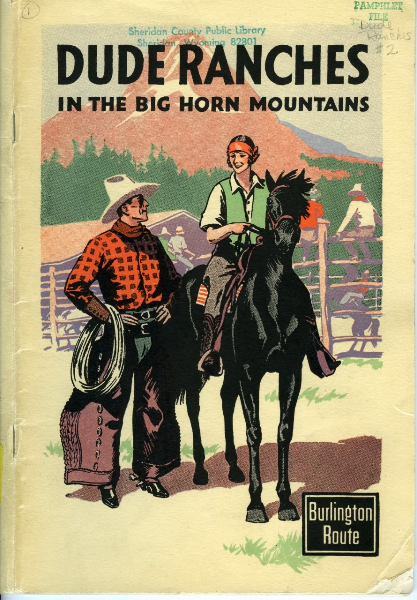 Vintage advertisement for dude ranches in Bighorn Mountains