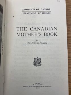 Title page of the 1923 edition of The Canadian Mother's Book