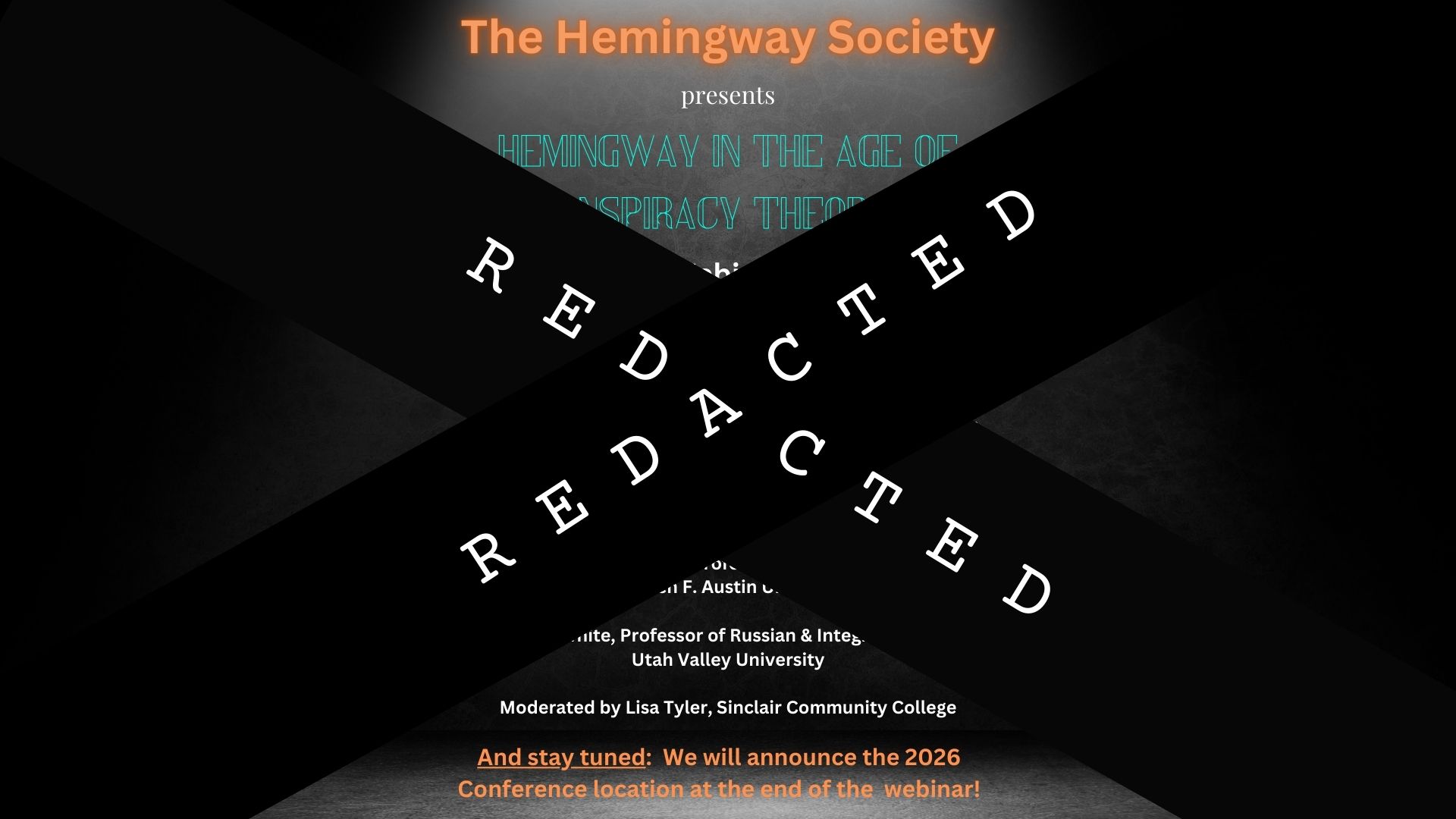 Hemingway in the Age of Conspiracy Theories flyer