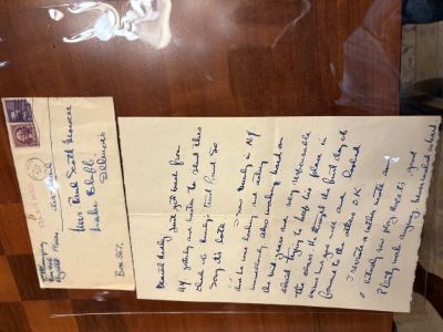 Pixelated photograph of a letter to Hadley