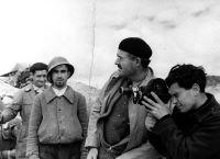 Hemingway and filmmaker Joris Ivens in Spain